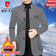 Pierre Cardin jacket men's high-quality autumn and winter new high-end middle-aged thickened wool casual spring and autumn tunic top dark gray D2429 single style S 165 90-100Jin Jin equals 0.5 kg