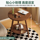 Shanshan wood art coffee table side table small table living room small apartment double-layer small round table bedside storage rack sofa side table