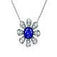 COASZE Tanzanite Necklace 18k Gold Inlaid Diamond Colored Gemstone Necklace for Wife and Girlfriend Tanzanite Necklace