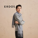 ERDOS 纯羊绒水纹刺绣商务休闲保暖男士围巾 钢灰色 180cmX40cm