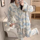 Doretin mignon petit pyjama huit pour femmes au printemps et à l'automne à manches longues pantalon cartoon chaa jikawa student vêtements à domicile 9272 # Double Long Dot Rabbit M 75-100jin [Jin est égal à 0,5 kg]
