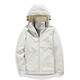 Western Camel VANCAMEL Trench Coat Jacket Women's Plus Fleece Thickened Short Jacket Windproof Warm Jacket Hooded Soft Shell Working Single-layer Shock Clothes 9930S Zi Nipple Powder - Women [Solid Color] 3XL