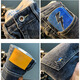Lee Bradbury Jeans para hombres bordados de alta gama 2025 Pequeños pantalones de pie recto de otoño Xinjiang Pantalones de pies contagados de algodón Blue QBL6216 32 Adecuado para 137-148Jin [Jin equivale a 0.5 kg]