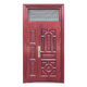 Противоугонная дверь Qinkai с имитацией меди, защитная дверь с фрамугой, вентиляция, входная дверь, стальная дверь, бытовая дверь, красная дверь, бытовая противоугонная дверь, выходная дверь 380/квадрат