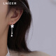 Lnieer999 pure silver flower tassel earrings for women 2025 new style ear piercing sweet temperament white ear hook lily of the valley earrings flower tassel earrings full silver