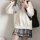 Aoyan Lai Xingxing Holds the Moon Muchuan Spring and Autumn V-neck Sweater Women JK Uniform DK Academy Style Couple Pullover Knit Sweater Long Sleeve White Men's S