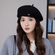 Taoyiyou (taoyiyou) Korean style large head hat for women in autumn and winter, warm and fashionable, versatile wool beret, Korean style face-showing little painter hat E-529 red wool beret, one size fits all