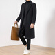 Woodpecker windbreaker men's winter mid-length plus velvet thickened woolen woolen coat long knee-length woolen coat 617 black long style cotton M 80-120Jin Jin equals 0.5 kg wear