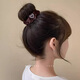 Jieweiyi rubber band women's head simple high ponytail hair rope temperament head rope high elastic durable rubber band new hair ring BH-FQ115 brown 5-piece set