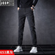 JEEP SPIRIT2025 Spring Men's Casual Pants Korean Style Trendy Slim Small Straight Jeans Versatile and Handsome Slim Men's Pants Dark Gray UK-653 [Regular] 32 2-foot-5 Suggestions [130-144Jin [Jin equals 0.5 kg]]