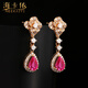 Haikayi earrings for women, ruby earrings, Burmese luxury jewelry, Valentine’s Day birthday gift for wife, 1.2 carat ruby earrings (one pair // flawless selection)