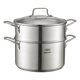 ASD small steamer soup pot uncoated 304 stainless steel thickened home kitchen multi-functional steamer cooking and stew integrated pot thickened 304 stainless steel soup steamer 24cm