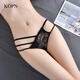 
KOPN Light Luxury [4 Packs] Autumn New Sexy Lace Panties Women's Hot Thong Breathable Girls Pure Cotton Crooked Black 983+88000+565+155 M Waist 1 foot 8-2 foot 1