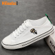 
Famous MIGOADUC brand canvas shoes men's shoes 2025 new breathable cloth shoes with one foot low top men's casual unlace-up shoes black 43