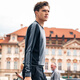 Mr. T-shirt en laine à contraste noir et gris 2025 Machine d'automne Pull laine de laine lavable PT15565 Galaxy Gray L (175)