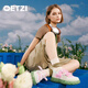 OETZI casual shoes couples new ugly cute canvas shoes with all-match color-blocking thick-soled jelly big head ugly trendy shoes light green/peach red/light blue T24341539 37