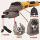 Eisen Handheld Cold Cut Saw Saw Accessoires bürstenloser 1030AC1050 Schild Rotorstator Originales Kaltschneiderzubehör mit Schrauben Zahnhülle (Phillips -Schrauben) befestigen