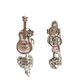 Mrs. Win Guitar Note Earrings 925 Silver-plated Needle Asymmetric Cute Violin Earrings Design Niche Earrings Super Flash Guitar Note Earrings One Pair A21-207 One
