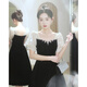 Vestido de noche negro de Seidler Nicho de lujo de lujo de alta gama Daily Daily Adult Gift For Women, las personas pequeñas pueden usar N Black L (recomendado 106-115 Jin [Jin equivale a 0.5 kg])