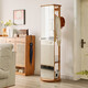 Jiayi Massivholz rotierender Dressing Spiegel bodenstörender Ganzkörperspiegel Dreidimensionaler Spiegel HD Schlafzimmer Kleidung Rack bodensetzt integrierter Spiegel