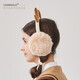 Chenghu Snail Winter Winter warmes Ohr süßes Geweih Ohrdecke Stirnband Ohrdecke Plüsch Ohr Cover Ohrhörer -Ohrhörer Weihnachtsgeschenk Khaki Antlers Style Erwachsener pro Größe