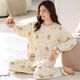 6xl extra-große fette Schwester langärmelige Pyjamas für Frauen im Frühjahr und Herbst und Fett Plus Size 240 Jin [Jin entspricht 0,5 kg] losen Anzug Herbst und Winter KNC9923 2xl [140-160 Jin [Jin entspricht 0,5 kg]]