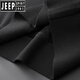 JEEP SPIRIT秋冬加厚加绒大码男士针织毛衣加肥加大圆领套头毛线衣保暖打底衫 黑色 L (建议130-150斤)