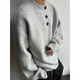 XUANSENTU light gray Henry collar velvet sweater men's autumn and winter lazy style sweater thickened American polo trend gray upgraded model 95% users choose 2XL