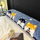 Red Dragonfly Winter Double Couple Style Long Pillow Integrated Long Strip Pillow Parent-Child Large Pillow Core Double Pillow Cover Head Large Pillow Cover Cute Dog [Cotton Milk Fleece is more warmer] Pillow Cover + Pillow Core 48x120cm [1.2 meters bed]