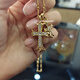 Fat Donglai's same cross necklace 18K gold gift for girlfriend on Valentine's Day trendy brand s925 silver 50 cm gold