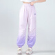 NICKYBABY girls mosquito-repellent pants summer thin children's ice silk sports pants quick-drying pants summer 2025 new big children's trousers 18209 gradient purple + 9889 white [set] 130 cm