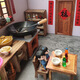Babyjianle Kinder Mini Küche Spiel House Cooking Toys Echtes Kochen Holz Voller simuliertes Küchengerichtssatz [Upgrade -Modell - staatlicher Küchenchefgott]