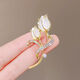 Mays Will Imitation Cat's Eye Tulip Brooch High-end Women's Luxurious Temperament Coat Corsage Exquisite Suit Sweater Pin Accessory Imitation Cat's Eye Tulip Style A