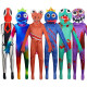 Bakusen Halloween Rainbow Friends Clothes Blue Little Monster Costume Jumpsuit Rainbow Friends Costume Rainbow Ant-Man with Headgear 110