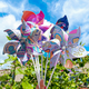 Magic Beans Victory Macaron Colorful Windmill Decoration Props Cartoon Hanging Handheld Wooden Pole Scenic Area Rotating Desktop Windmill 21CM [6 Leaf Cartoon 6 Flowers] Plastic Rod + Base Mixed (50 Packs
