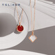 Xie Ruilin (TSL) 18K gold necklace mother-of-pearl carnelian colored gold diamond clavicle chain AG857-AG858 AG857-small round plate