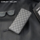 Cowley Keller Wallet Herren Langer Reißverschluss Brieftasche Münzbrieftasche große Kapazität Multi-Card-Kupplungsbeutel Mobiltelefonkartentasche CK Gray (verbesserte Version) 20*2*10 cm