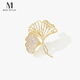 Mck retro ginkgo leaf brooch women's high-end corsage suit clothes pin accessories Chinese Valentine's Day gift
