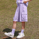
Pitt Pitt girls sports shorts children's summer wear ice silk five-quarter pants girls suit work pants medium big children's summer suit 3388 purple 9889 white (suit) 170 cm