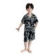 G.DUCKKIDS童装男童睡衣夏季新款冰丝短袖儿童家居服套装中大童男孩空调服 1355冰丝黑色 160 (建议身高150cm 13-14岁)cm