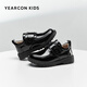 
Yierkang children's leather shoes men summer boy leather shoes black performance shoes boy glossy student leather shoes black 38