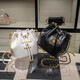 CHARINE/KATH Women's Bag Genuine Leather Bucket Bag Women's Retro Fashionable Plaid Chain Bag Fashionable Versatile One-Shoulder Crossbody Bag Black Counter Gift Box Pack