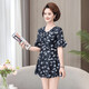 
You swimsuit women 2025 new conservative belly-covering mother swimsuit middle-aged and elderly slimming large size split hot spring bathing suit 14099Y blue XL