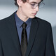 NEWFIONA TIE Men's Black Formal Business Camiseta informal de mano tocando a mano un regalo de moda británico Dando un estilo de cremallera de novio sin golpear flor de anacardo negro [estilo de cremallera de 7 cm]