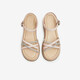 Heshe (TATA) thick sole strap sandals for women's beach fairy sandals summer WM301BL4 Pink/Silver 37