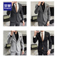 Luo Meng suit suit men's business casual work work wedding groom best man suit three-piece dress single jacket 10107/TZ801 dark gray (suit + trousers + vest) XL