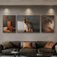 Pinturas sensoriales, pinturas de decoración de sala de estar de lujo ligeras, murales de pared de fondo de sofá, pinturas modernas, atmosféricas y de alta gama artística, pinturas de tríptico, JD15054, izquierda y derecha 35*50, medio 70*50, adecuado para aproximadamente 2 metros, marco negro de aluminio de porcelana de cristal.