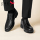 Zapatos de hombres suaves de Dragonfly Red Lace-up Business Round-toe Casual Choic Shoes Formal de cuero zapatos Derby WTA5712 Negro 41