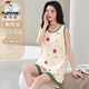 TUCANO; Woodpecker vest sleeveless pajama set for summer women's own chest pad integrated cotton home clothing suspender large size can be worn on the outside thin style FY9858 M (recommended 75-95Jin [Jin equals 0.5 kg])
