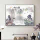 
Sensual paintings New Chinese style landscape paintings Restaurant dining room decoration painting Atmospheric bedroom bedside hanging paintings Living room tea room background wall mural JD15685 100*70CM crystal porcelain aluminum alloy black frame